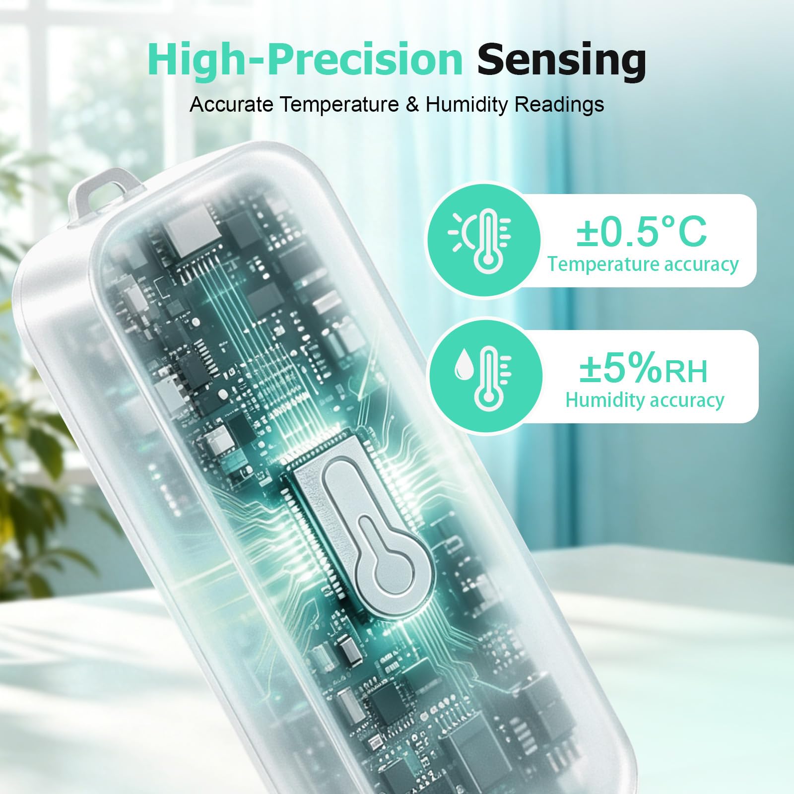 Set termoigrometro WiFi con display LCD, sensore di temperatura WiFi con 3 sensori esterni e 1 stazione base, controllo tramite app Tuya Smart Life per serra e cantina