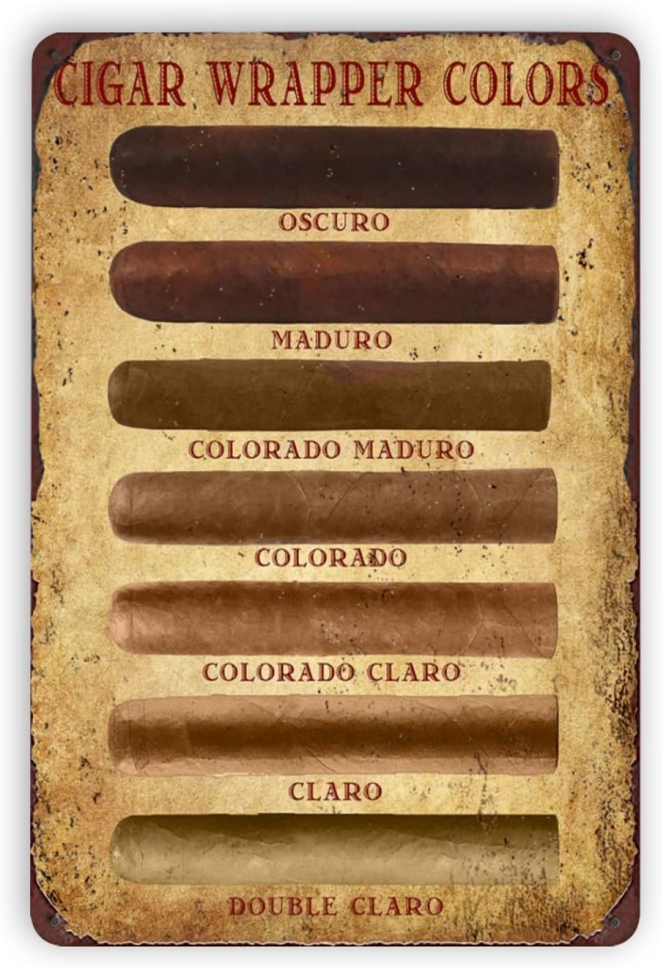 Anceky Cigar Wrapper Colors Metal Signs Vintage Wall Art Decor for Home Shop Man Cave Bar Lounge Room Garage Retro Tin Plaque Poster s 12x16 Inch