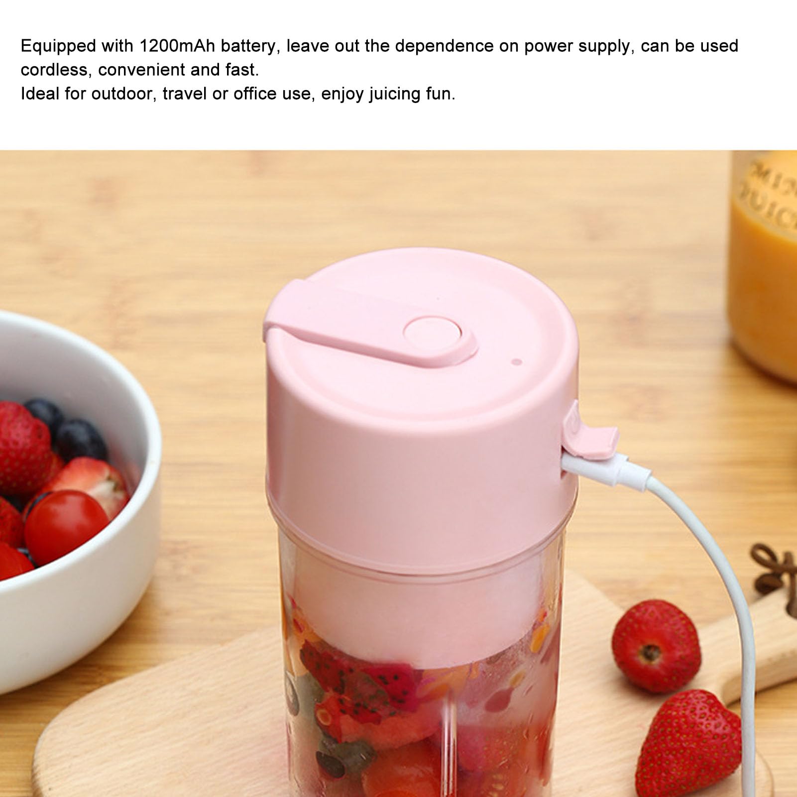 Yosoo Mini Juicer Cup for Juice Cup Large Capacity Student for Juice Maker for Juice Cup Mug Juicing Cup Drink for Tumbler Drinking Electrico Citrus Juicers ()