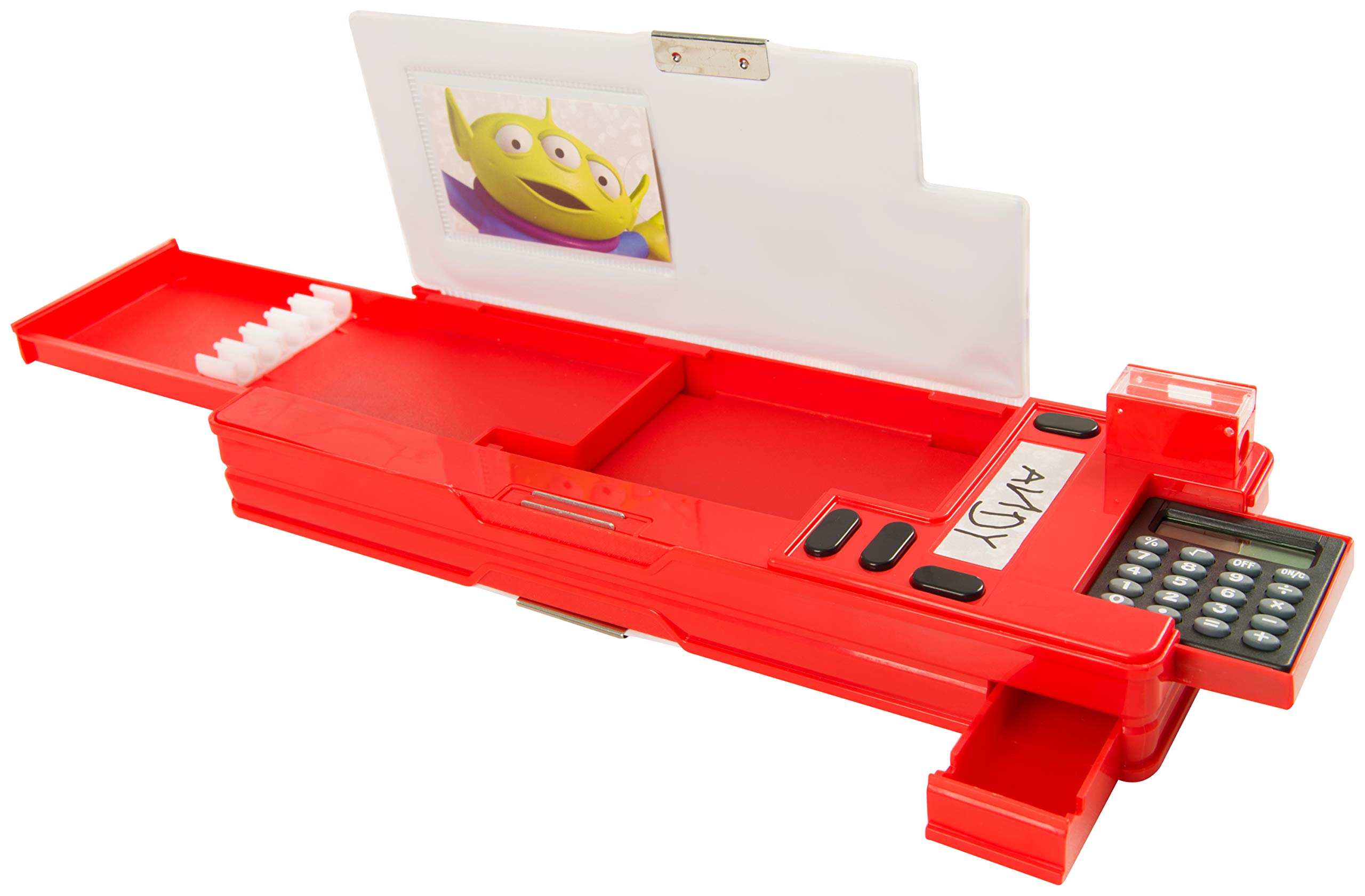 Disney Toy Story Red Pencil Case with Compartments Double Sided Hardtop Shell 26 x 9 cm Kids School Stationery Pen Organiser for Boys and Girls Featuring Cartoon DVD Heroes Woody Buzz Lightyear - Image 3