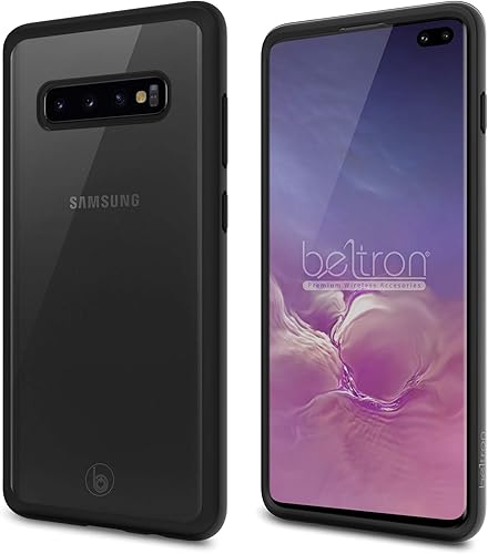 BELTRON Funda ultra fina con parte trasera transparente compatible con Samsung Galaxy S10 Plus G975 (características MIL-STD-810G probado, a prueba
