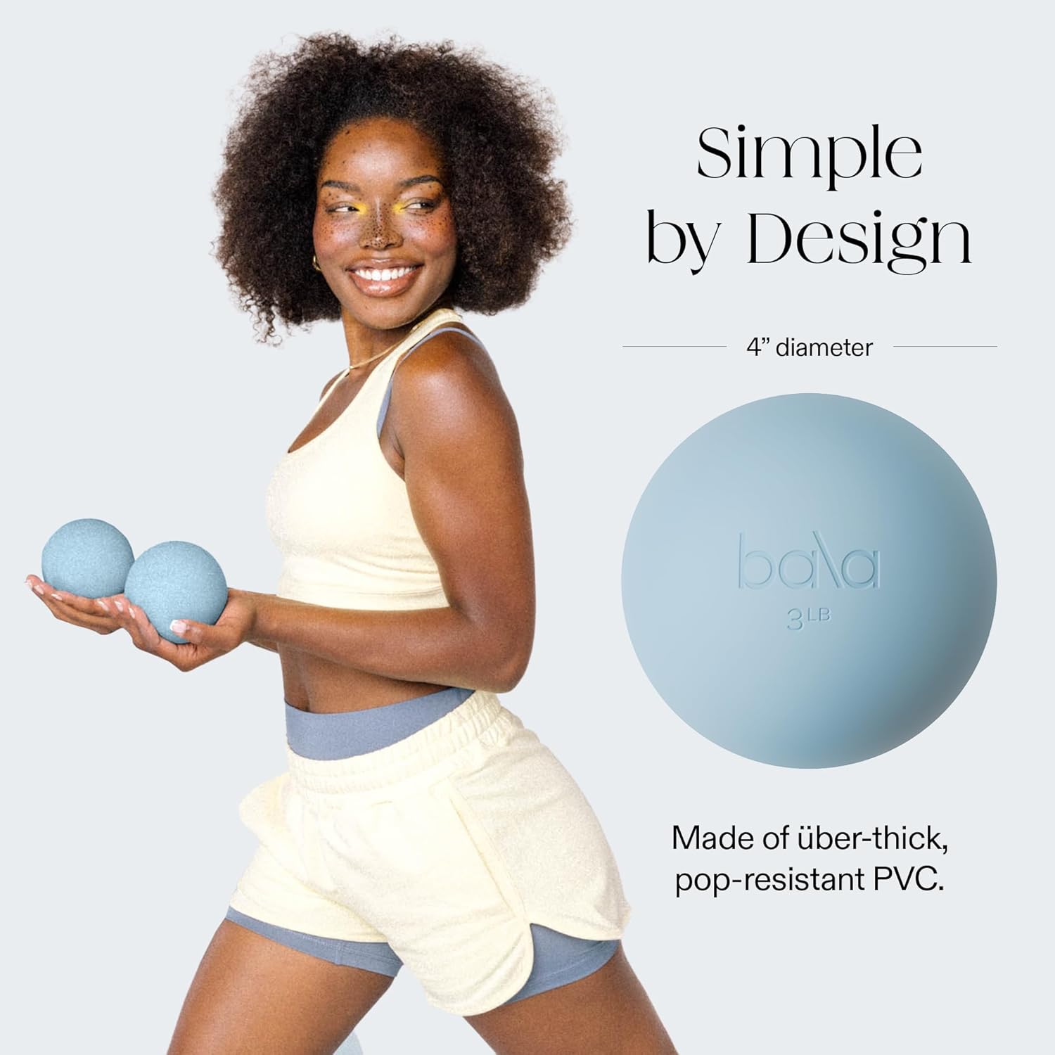 Bala Power Ball, Weighted Toning Exercise Ball for Pilates, Yoga, Home Fitness & More - Workout Ball for Strength & Core Training, Aerobics & Working Out to Improve Balance & Sculpt