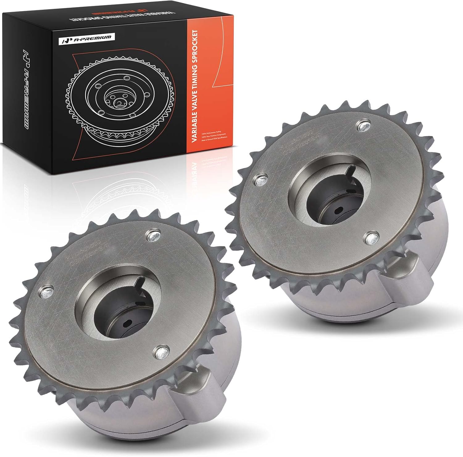 A-Premium Set of 2 Intake & Engine Exhaust Variable Valve Timing (VVT) Sprocket Gear Camshaft Adjuster Compatible with Land Rover Discovery Sport, Defender 110 90, Range Rover Evoque Sport Velar