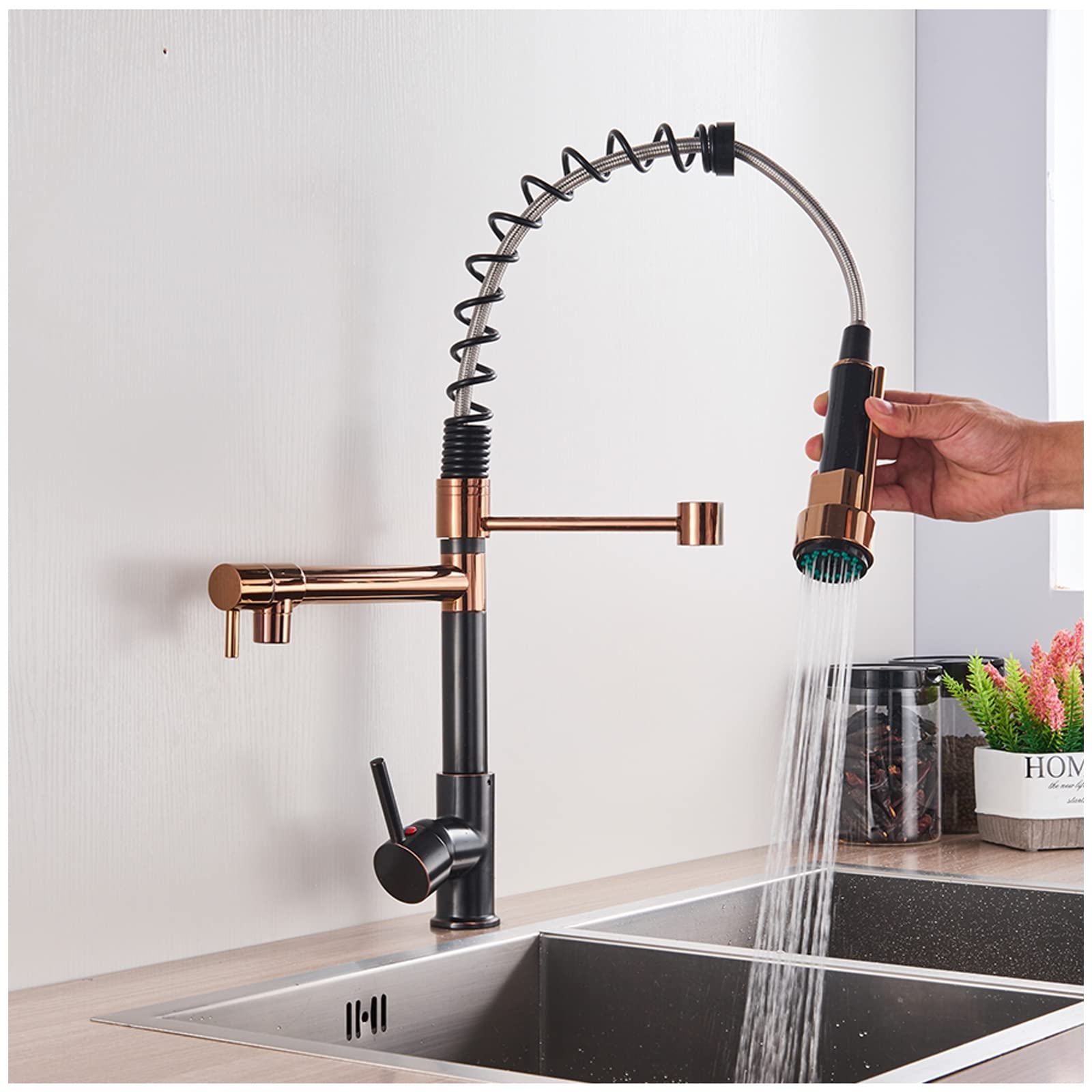 Robinet de remplissage de casserole or rose pour simplifier la cuisine au quotidien