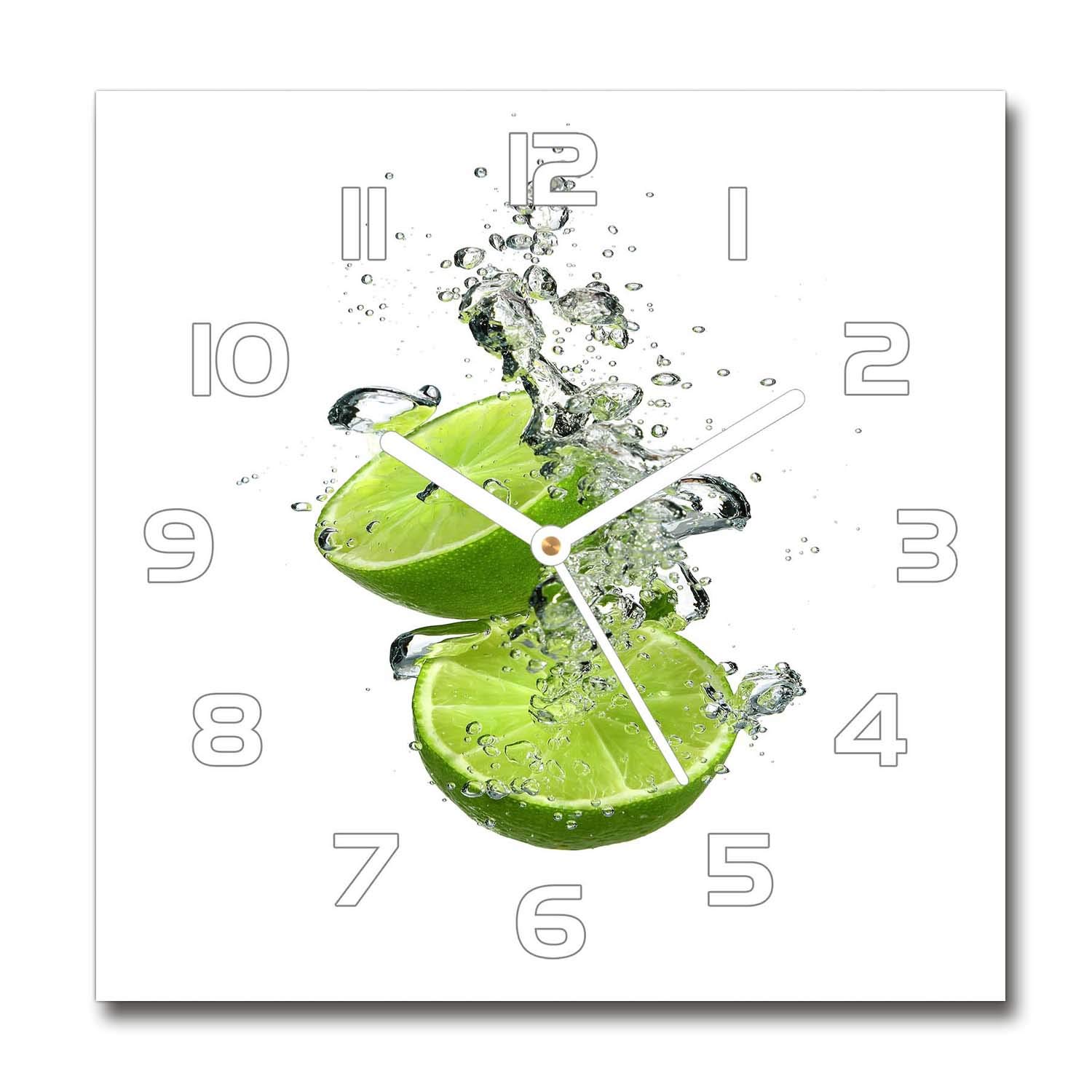 Horloge en verre 60x60cm Tulup silencieuse salon design impression murale