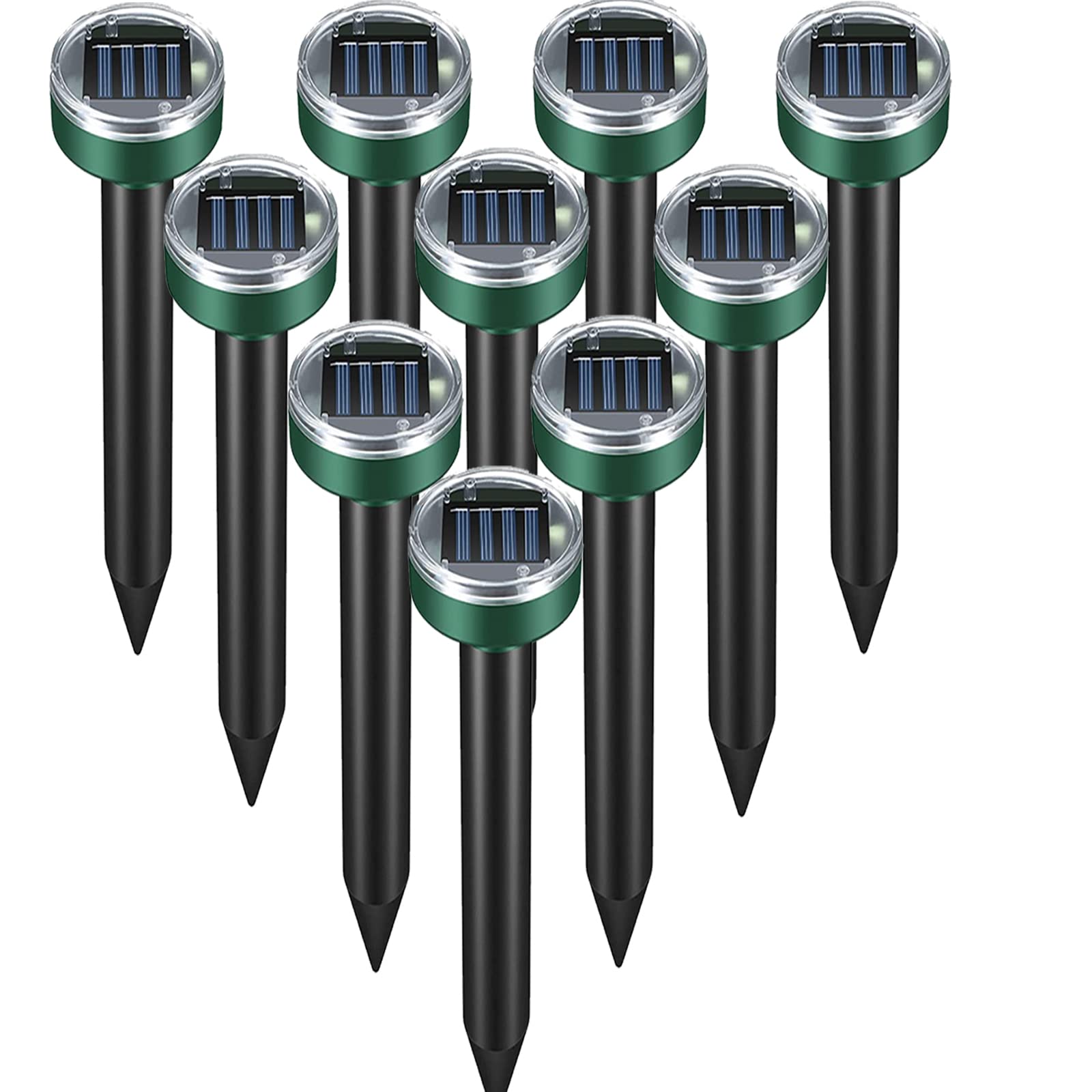 Photo 1 of Mole Repellent Solar Powered 10 Pack,Snake Vole Repellent Outdoor, Mole Repellent for Lawn Garden Waterproof, Sonic Mole Spikes,Get Rid of Moles Snake Gopher Groundhog Chipmunk for Yard&Garden&Lawn