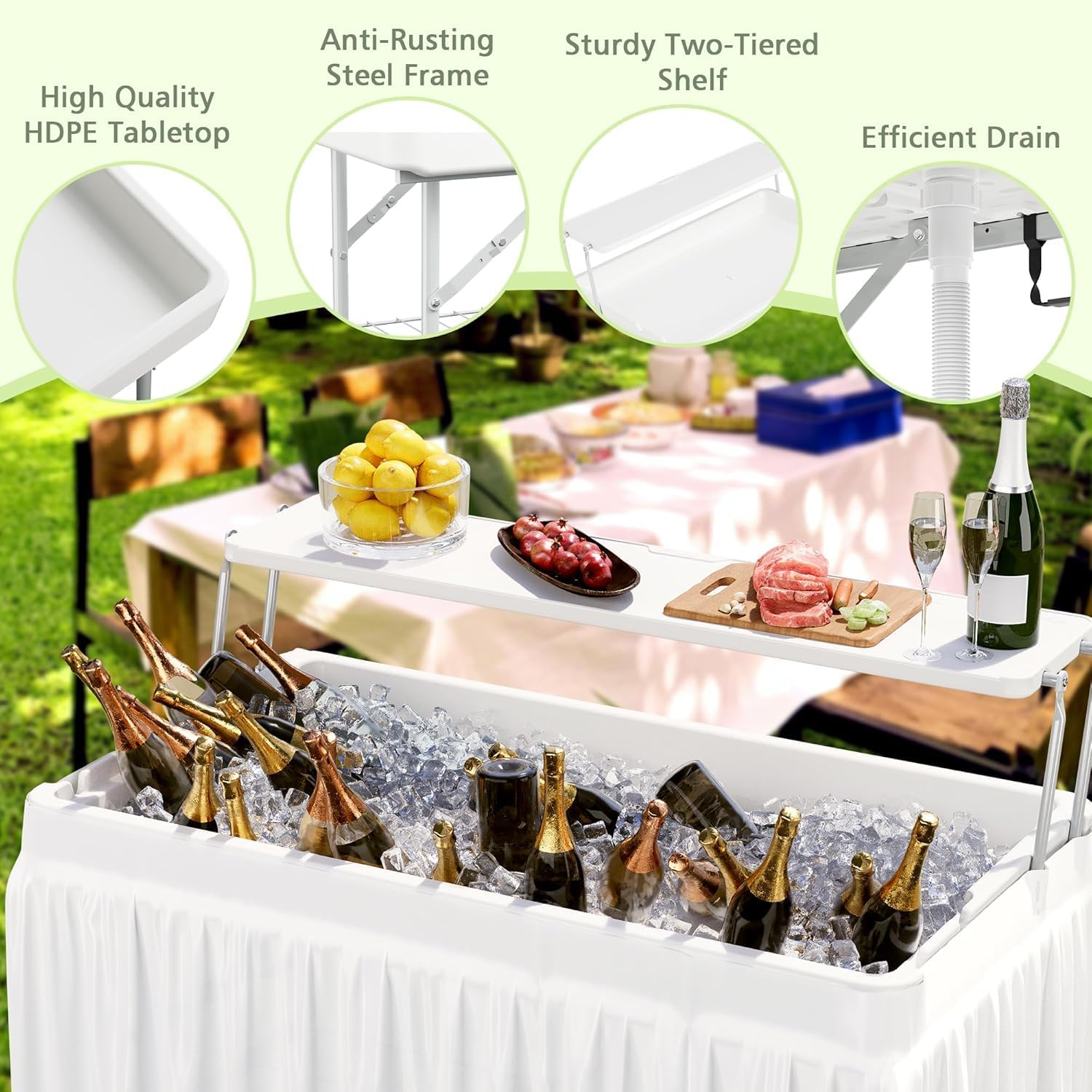 LHBcraft Folding Party Ice Cooler Table with Extra Bhutan Ubuy