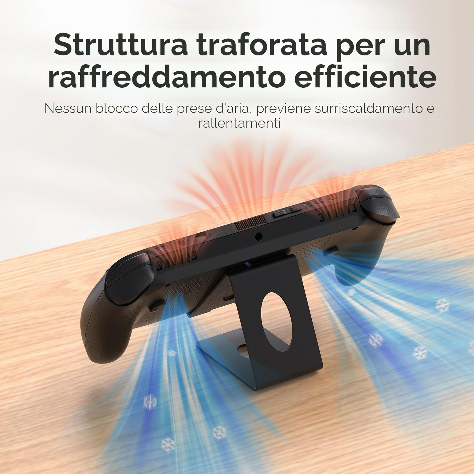Supporto da Scrivania per ROG Xbox Ally X/ROG Xbox Ally/PS Portal/Steam Deck/MSI Claw/Switch 2/Legion Go,Base Staffa da Scrivania in Metallo per Console Portatile da Gioco Handheld,Nero