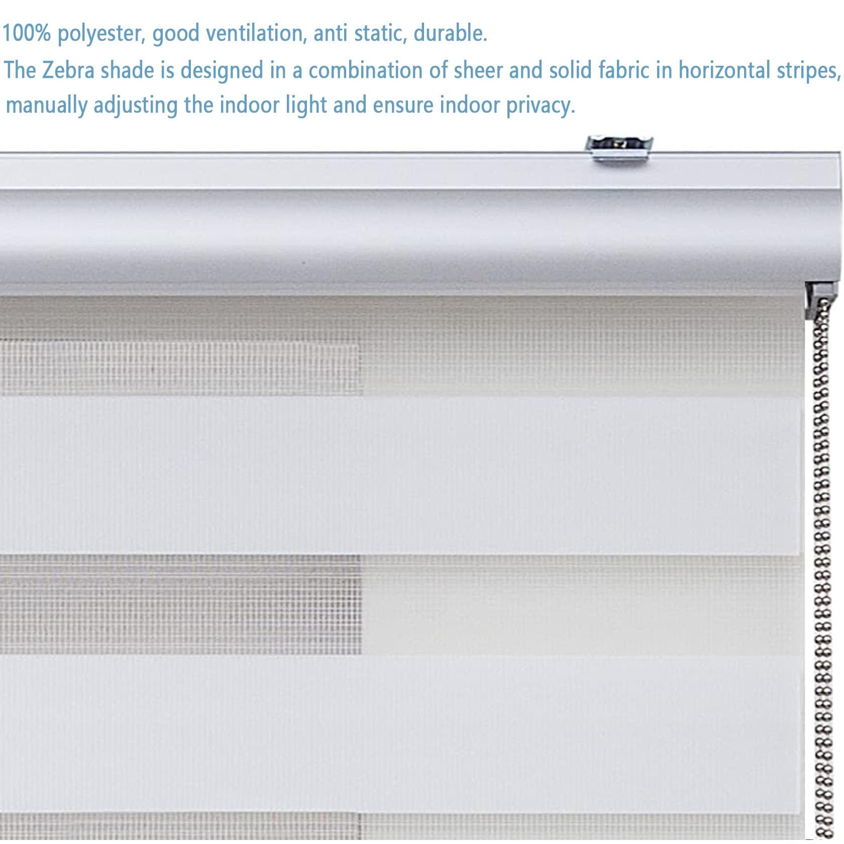 Tende Veneziane 70 x 200 cm per proteggere dalla luce e caldo Tende Orizzontali Interni con catena regolabile per Ufficio, Studio, Cucina, Bianco