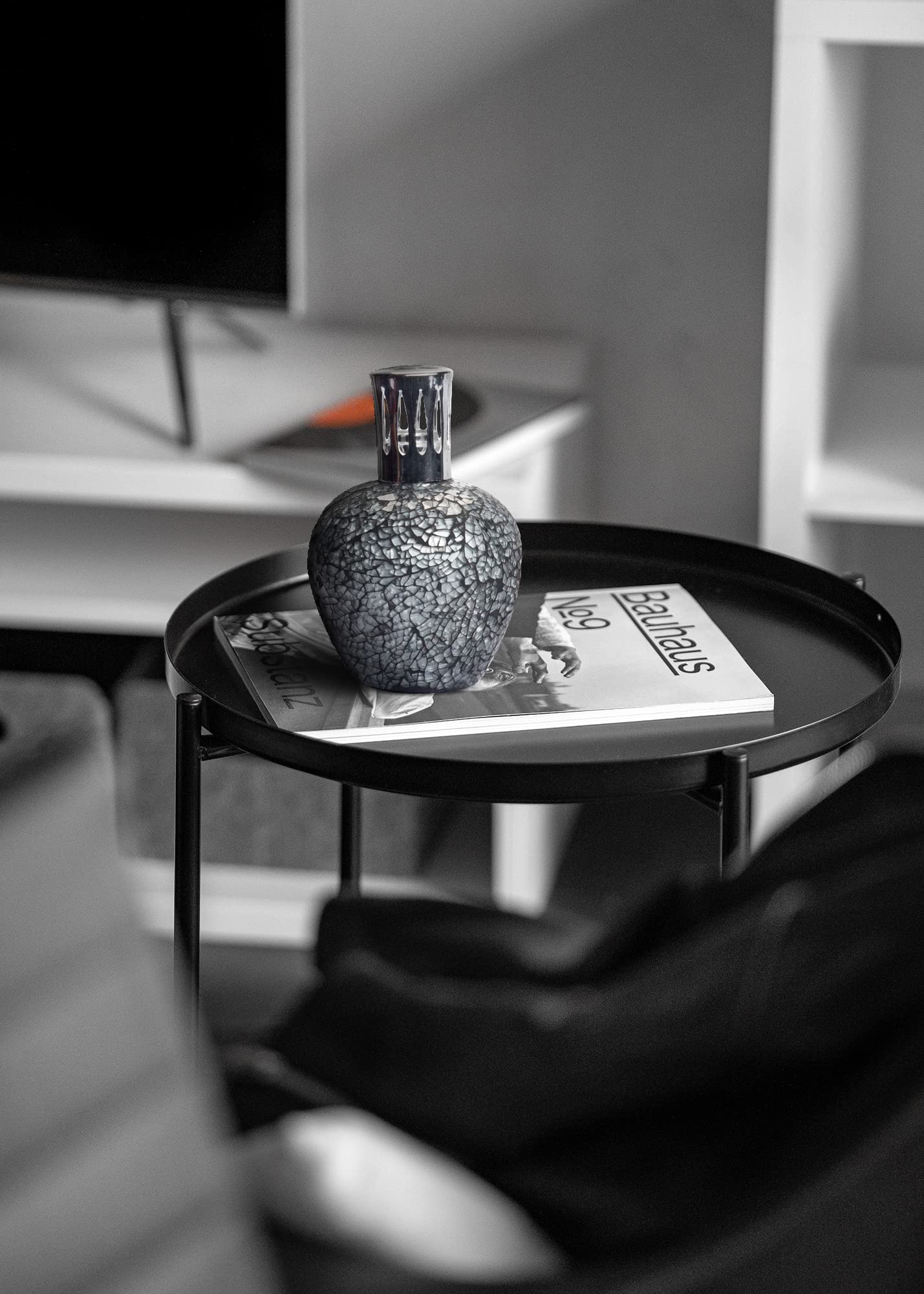 Boles d'olor - Genie Lamp Elipse Mosaic Negro - Lámpara aromática catalítica 430ml. | Quemador catalítico con mecha para purificar el aire.
