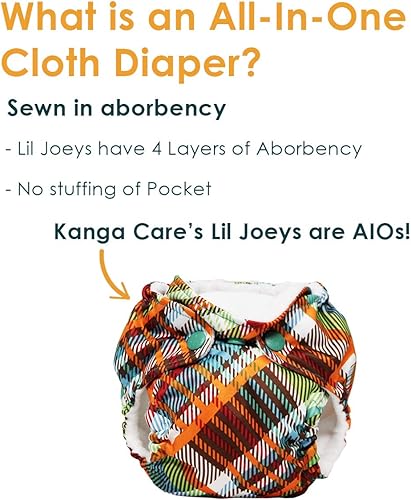 Miniatura 4 de Kanga Care Lil Joey - Pañal de tela AIO para recién nacido (2 unidades) Wishwood 4-12 libras