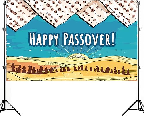 Miniatura 2 de Nepnuser Telón de fondo para cabina de fotos de Pascua Pesaj Seder Matzo Festival Judío Decoración de fiesta de vacaciones para interiores y