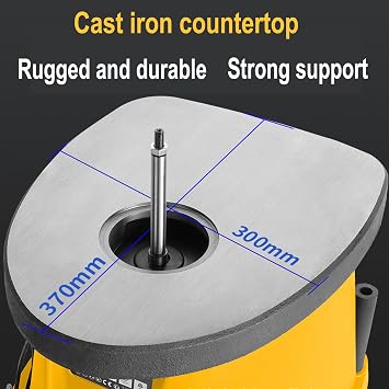 450W Oscillating Spindle Sander with Cast Iron Table, 5 Rubber Shafts, 3 Sandpaper Sets, Maximum Speed 2000 RPM for Woodworking Projects