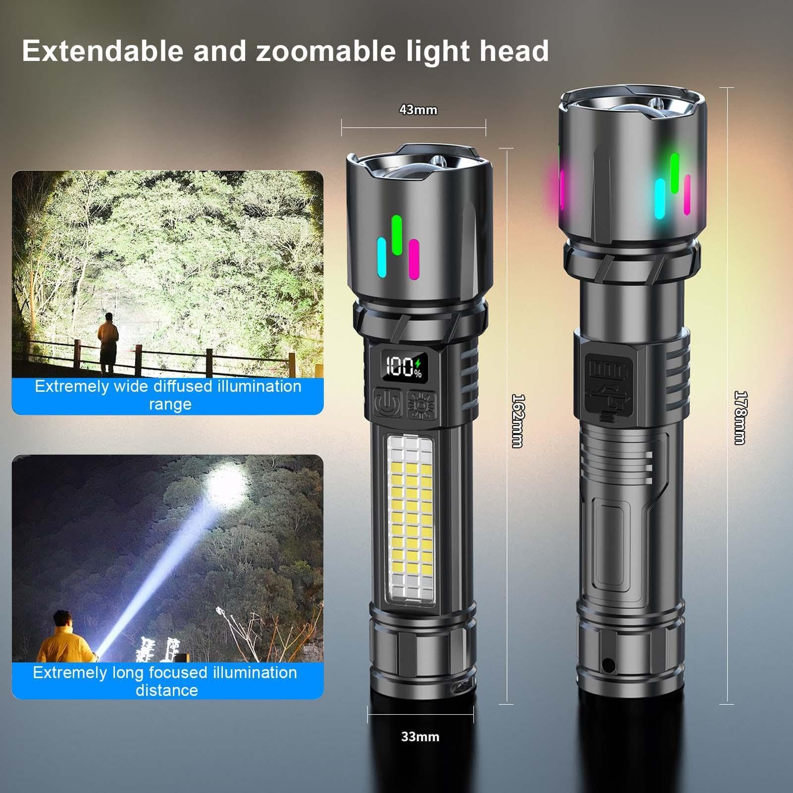 Lampe Torche LED Rechargeable Lampe LED Haute Luminosité 7 Modes