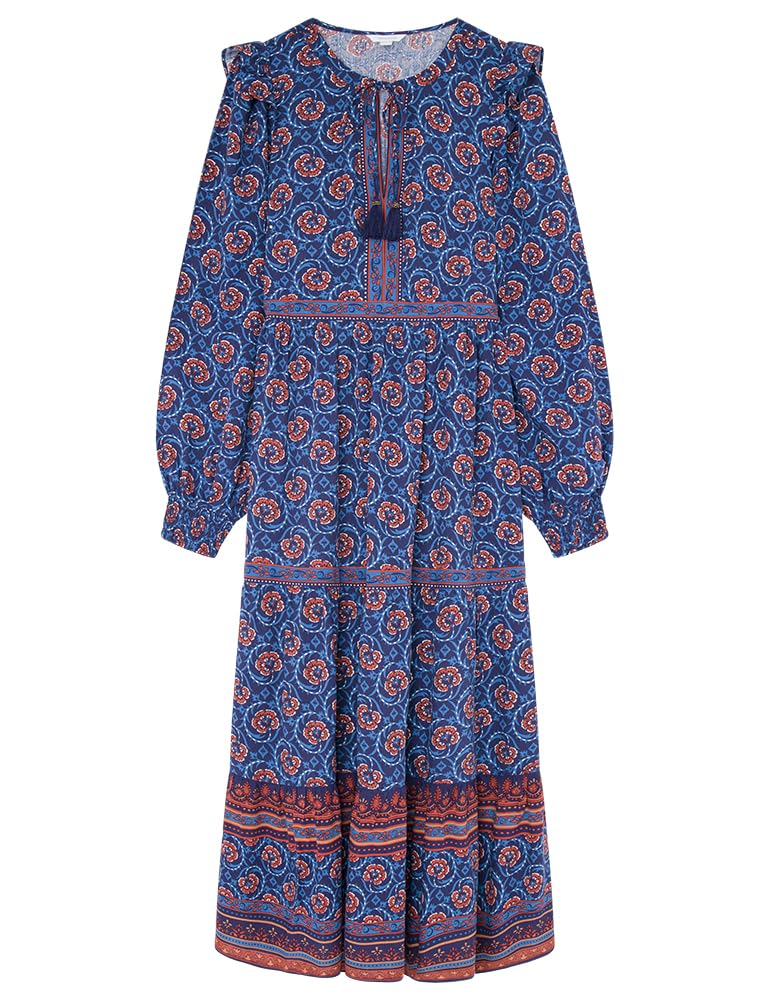SPRINGFIELD Vestido Midi Flor Cenefa Mujer