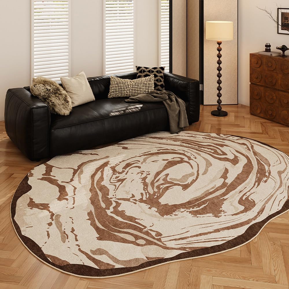 Tapis de chambre rétro en velours moelleux et doux grand format