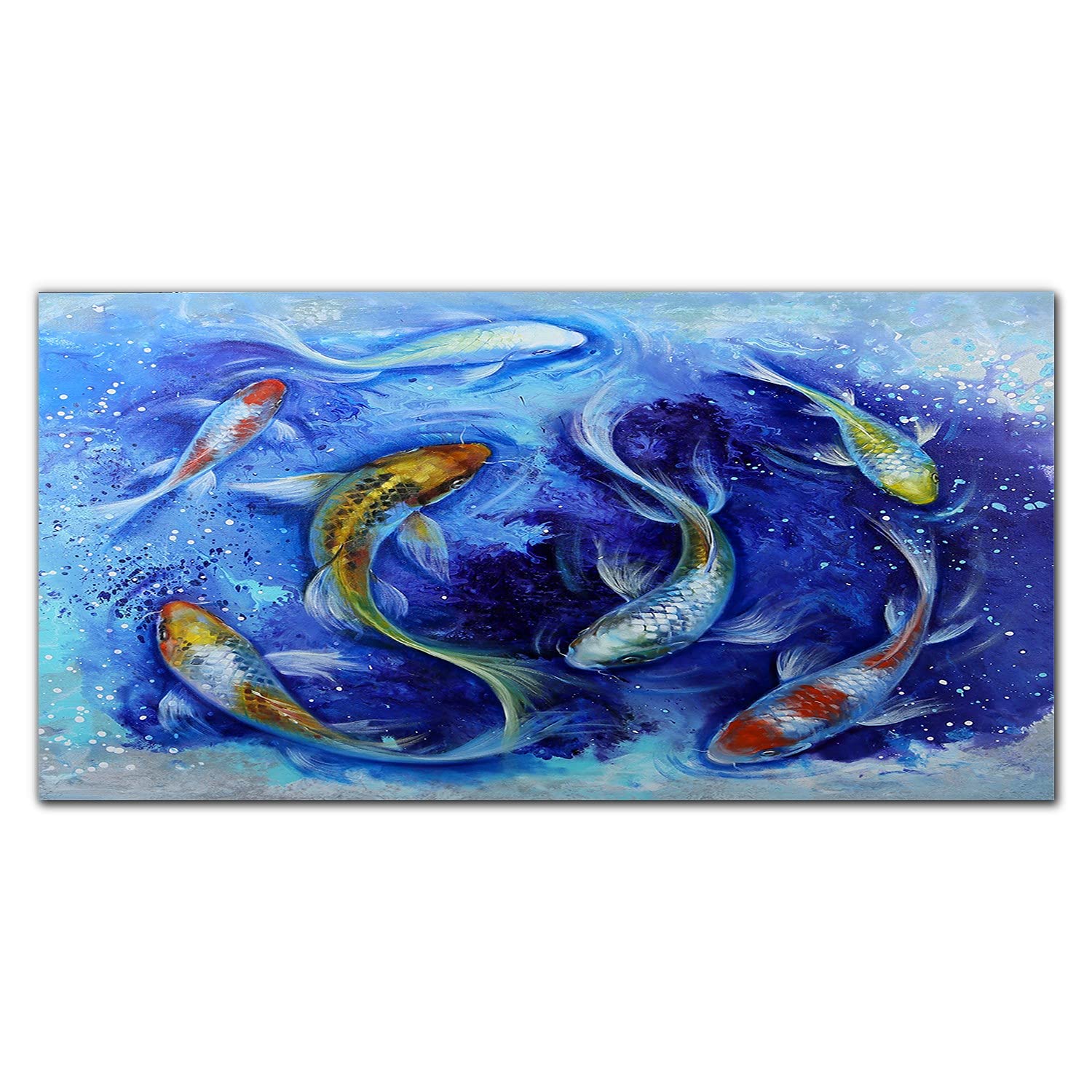 Crédence de cuisine 100x50cm en verre motif carpe Koi pour sublimer votre plan de travail
