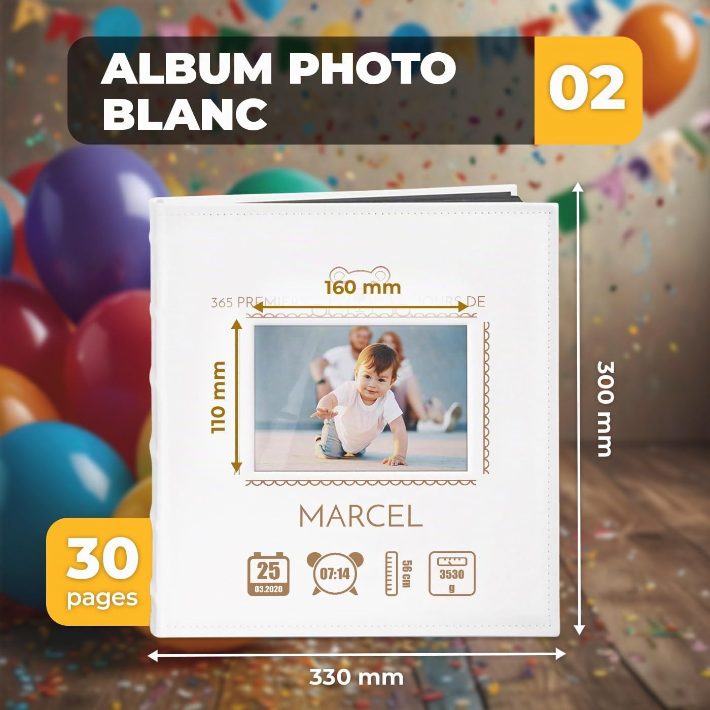 Maverton Album Photo à personnaliser avec une poche ouvrable