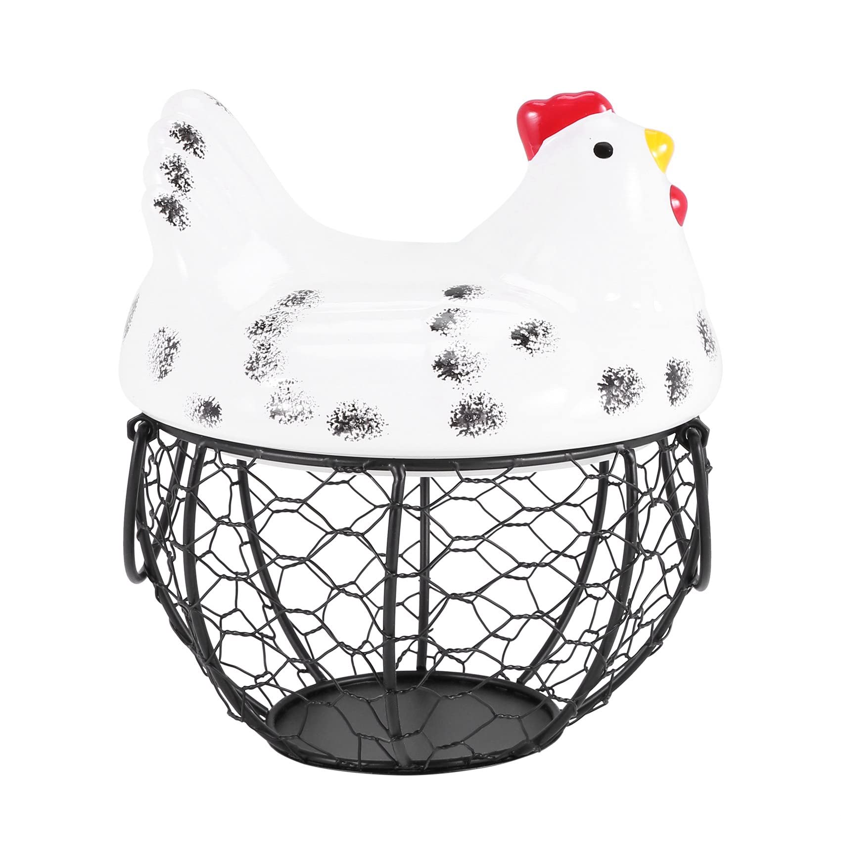 detee Egg Basket,Eggs Holder Basket, Organizer Storage Wrought Wire Restaurant Storage Basket,Kitchen Hen Decor