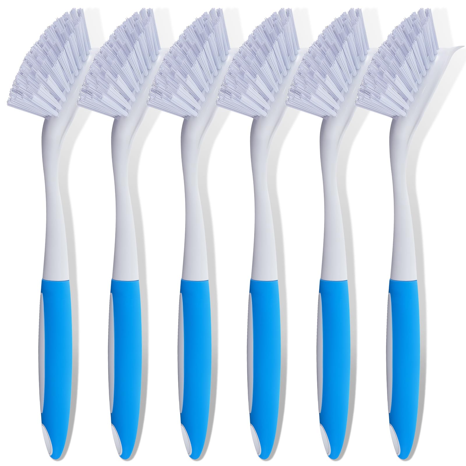 Hsei 6 Pcs Kitchen Scrub Dish Brush Bulk, Blue