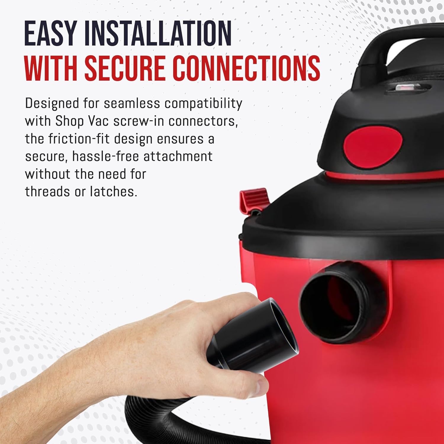 MP Maresh Products Compatible Replacement for Shop Vac Hose and Ridgid Style Wet Dry Vacuum Cleaner - Commercial Heavy Duty Vacuum Hose with Crushproof Design and Air Suction Control - 30'