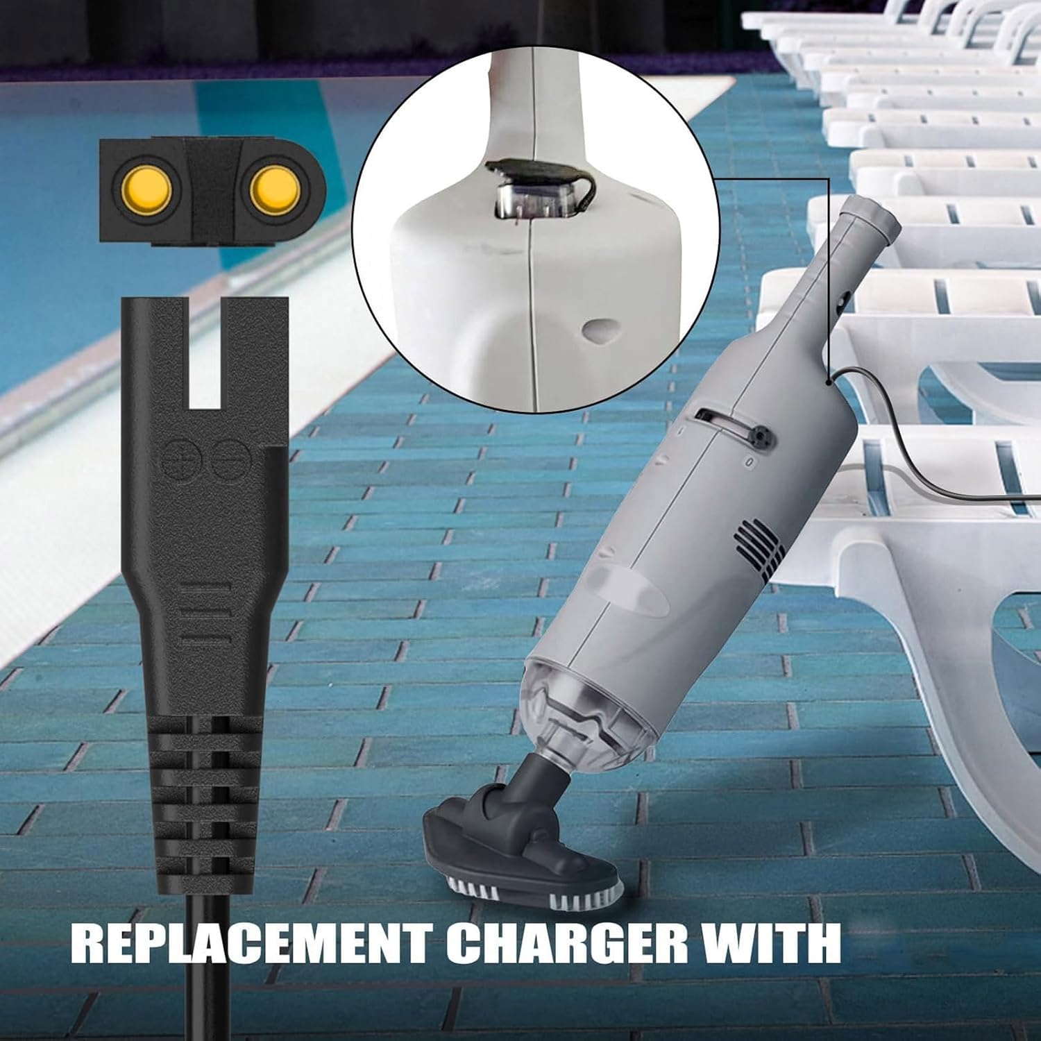 ljhnba Replacement USB Charging Line for 28620EP Pool Vacuum 80CM 5V 2A PVC Charging Cord image 5