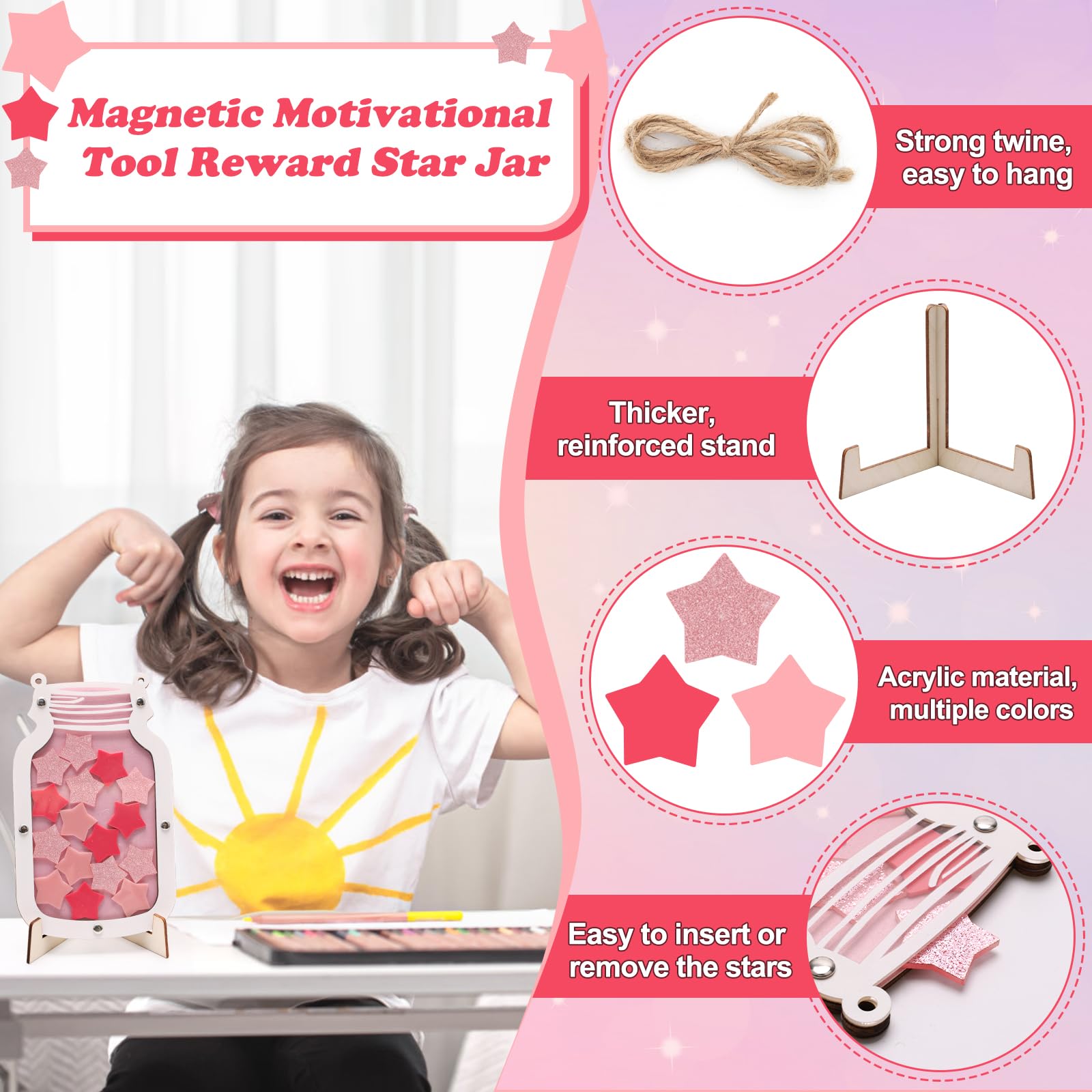 Pink Reward Incentive Jar with Stars, Winspeed Reward Charts for Class ...