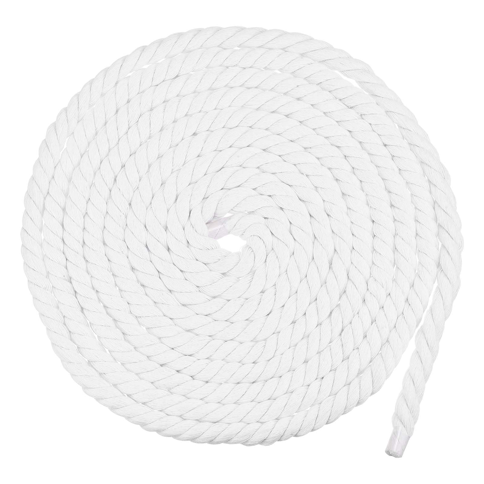 sourcing map 20mmx11.5Ft White Cotton Rope, 3 Strand Cord