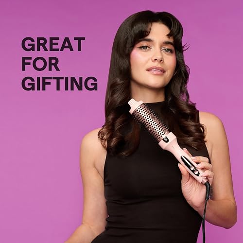 Wavytalk Thermal Brush, Blowout Boost Ionic Heated Hot Round Brush, to Make Hair Smoother & Shinier, Easy to Use & Less Damage, 38mm Barrel, 5 Temperature Settings, Dual Voltage, UK Plug, Rose Gold - 8