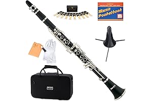 Mendini by Cecilio Vita Vito Black Ebonite Clarinet with Stand and Accessories