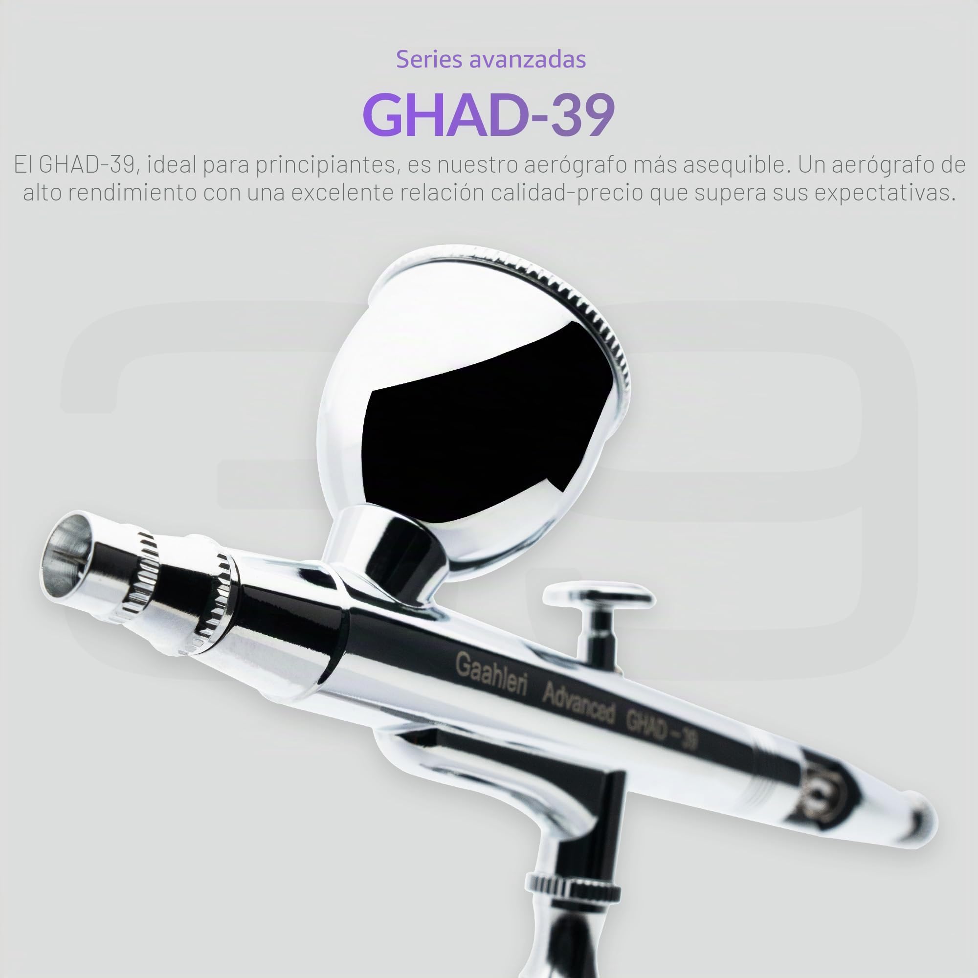 Gaahleri Kit de aerógrafo, pistola de aerógrafo de doble acción de gravedad de 1/2 y 1/4 onzas, aguja de 0.35 y 0.5 mm, juego de cepillo de aire rentable para maquillaje, arte de uñas, pintura modelo,