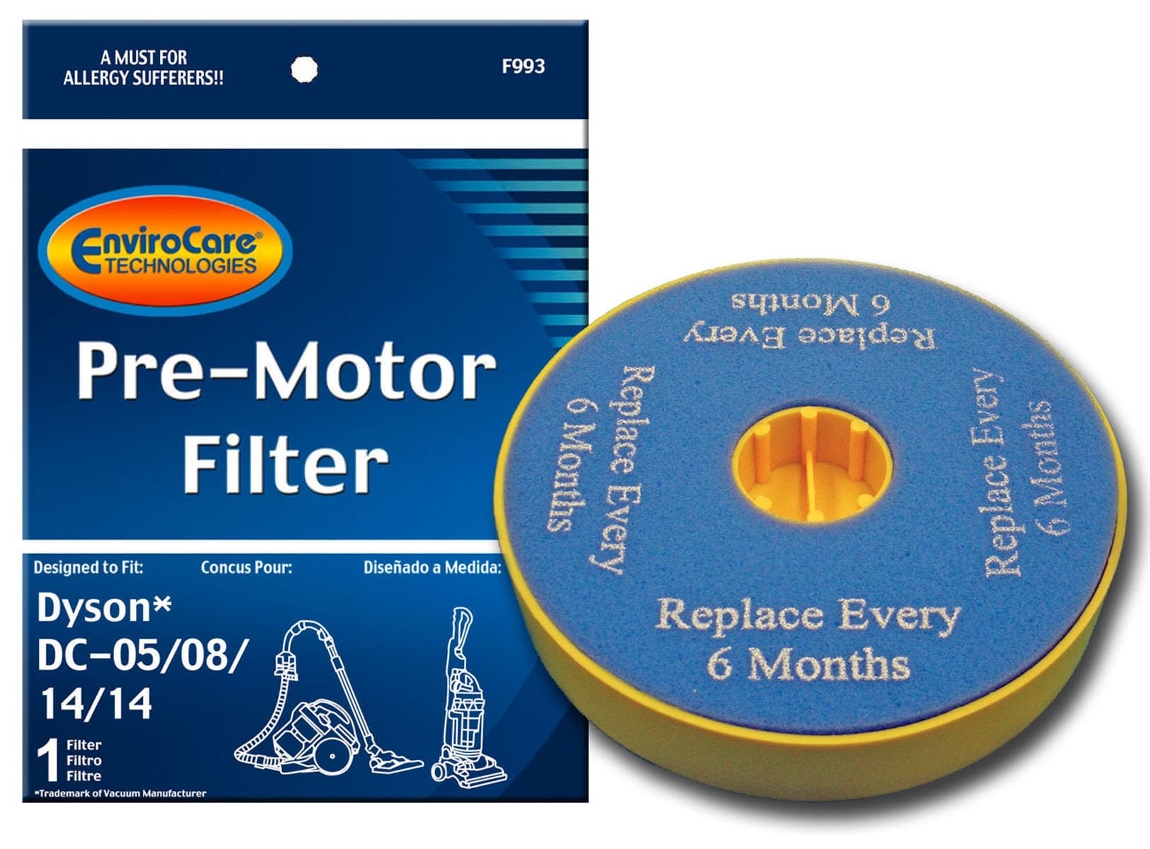 EnviroCare Replacement Pre Motor Vacuum Cleaner Filter made to fit Dyson DC05/08/14/15 Uprights