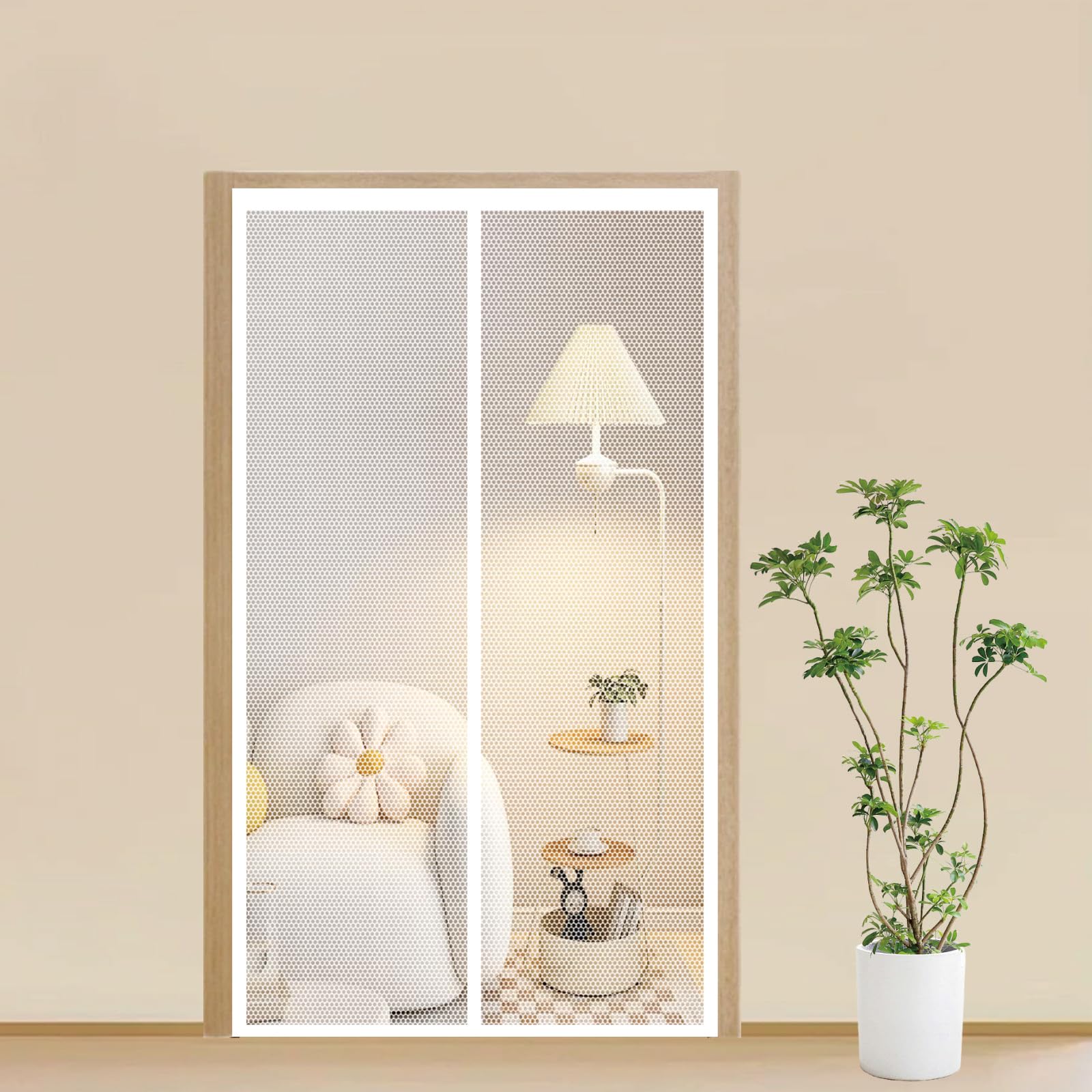 Moustiquaire de porte magnétique blanche 126x200 cm avec fermeture automatique