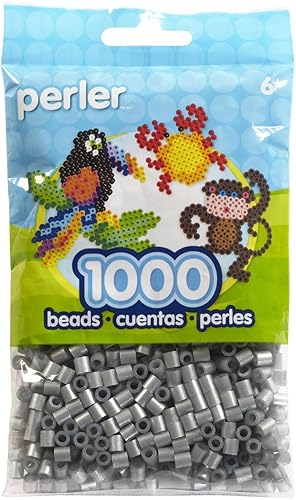 Perler Cuentas fusibles para manualidades, 1000 unidades, plata metálica - 1
