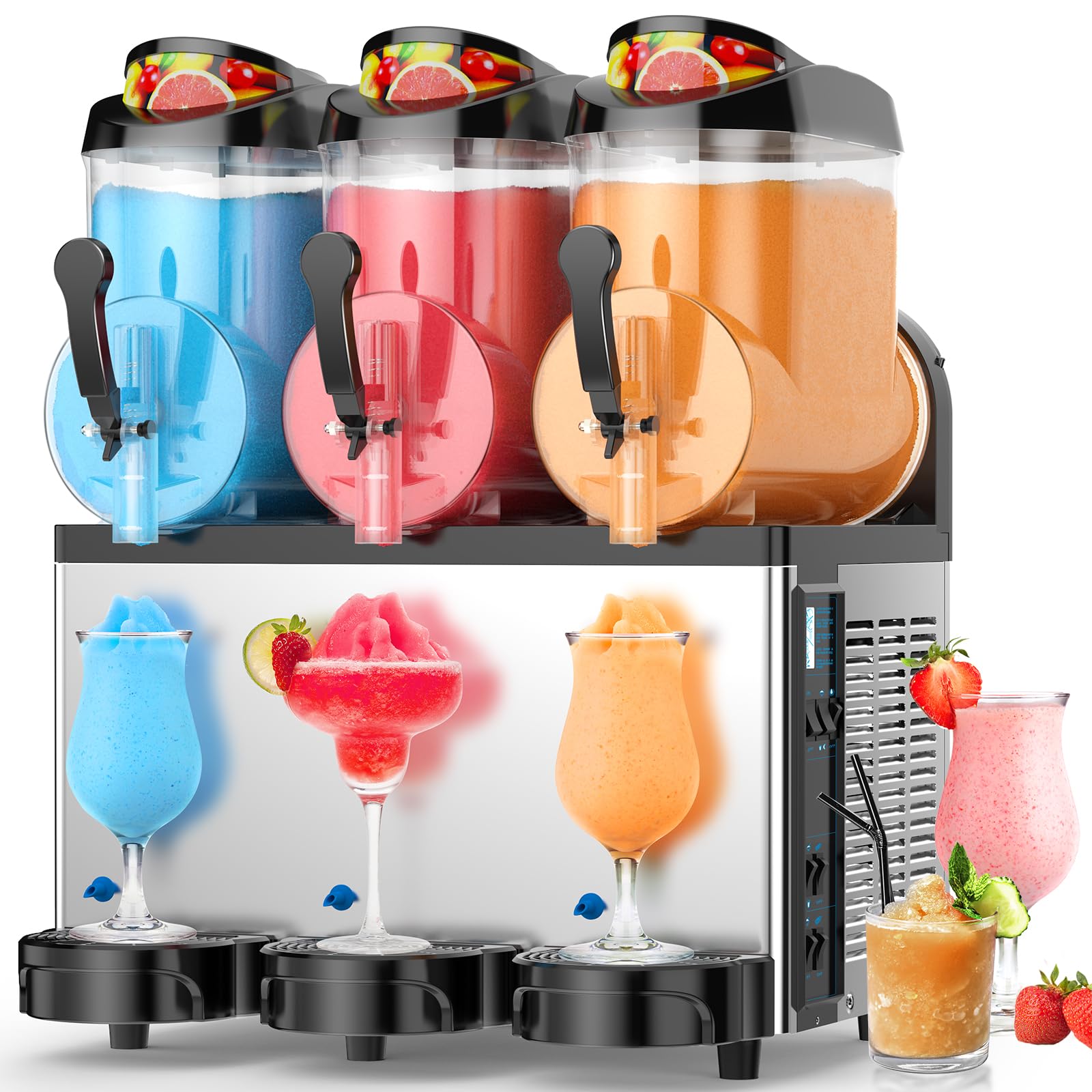 Photo 1 of **NOT TESTED**
Ultimate Commercial Slushy Machine – 12X3 Tank Stainless Steel Slush Machine,Commercial Frozen Drink Maker for Juices, Margaritas, and Cocktails – Ideal for Bars and Restaurants
