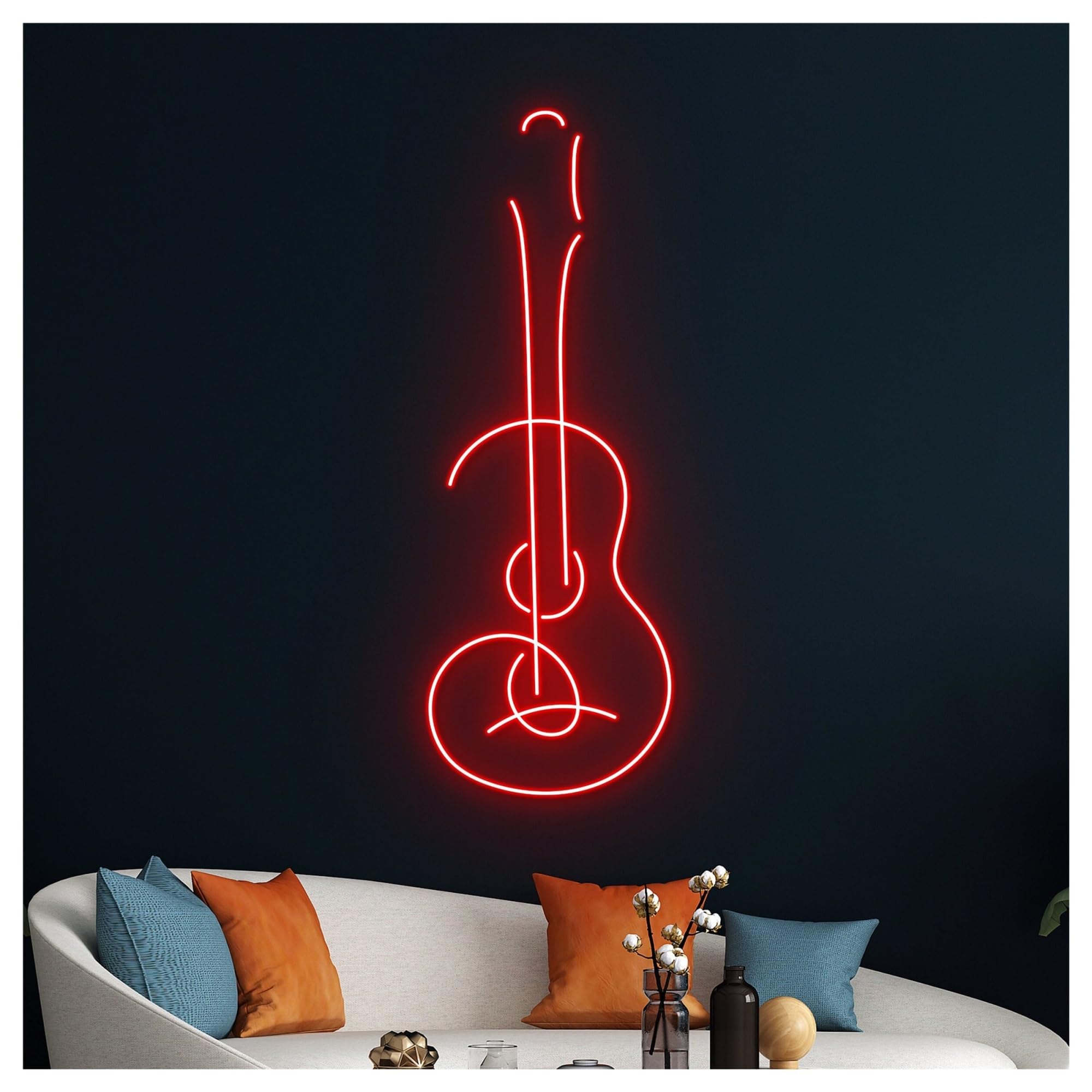 Insegna al Neon Insegna Al Neon Per Chitarra, Chitarrista, Luce LED Dimmerabile Per Negozio Di Strumenti Musicali, Studio, Sala Espositiva, Decorazione Lampada 45cm