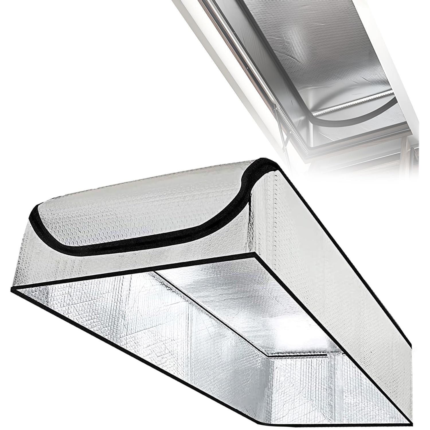 Attic Stairs Insulation Cover, 25"x54"x11" Attic Door Insulation Cover with Easy Access Zipper, Double Bubble Reflective Radiant Barrier, All-Year Energy Saving Attic Tent