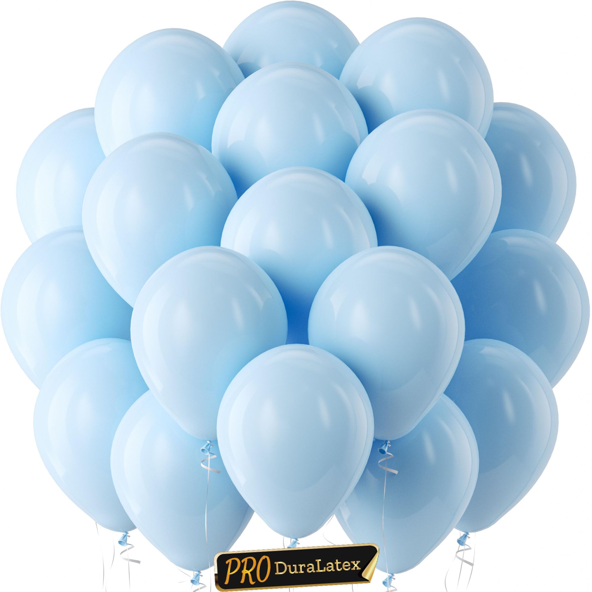 Bezente Pro Duralatex Pastel Blue Extra-Thick Balloons 120 Pack 10 inch