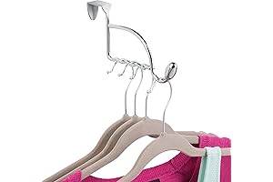 iDesign Orbinni Steel Over the Door Closet Valet - Rose Gold