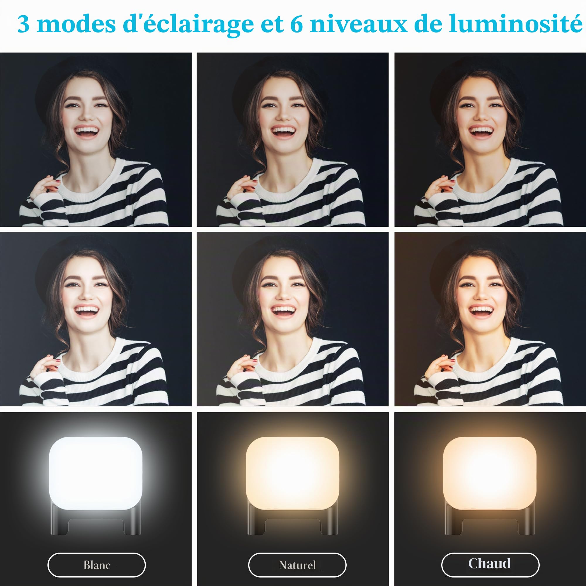 Perche Selfie Trepied avec Lumière, Perché à Selfie Trépied Smartphone Bâton Selfie Portable Télescopique avec Télécommande Amovible et Rotation à 360 ° pour iPhone, Samsung, Huawei