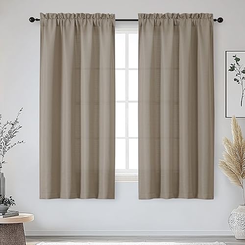 Miniatura 47 de OWENIE Bob Linen Cortinas de Lino de 96 Pulgadas Extra Largas Juego de 2 Paneles para Sala de Estar Dormitorio, Filtrado de Luz Cortinas de Ventana