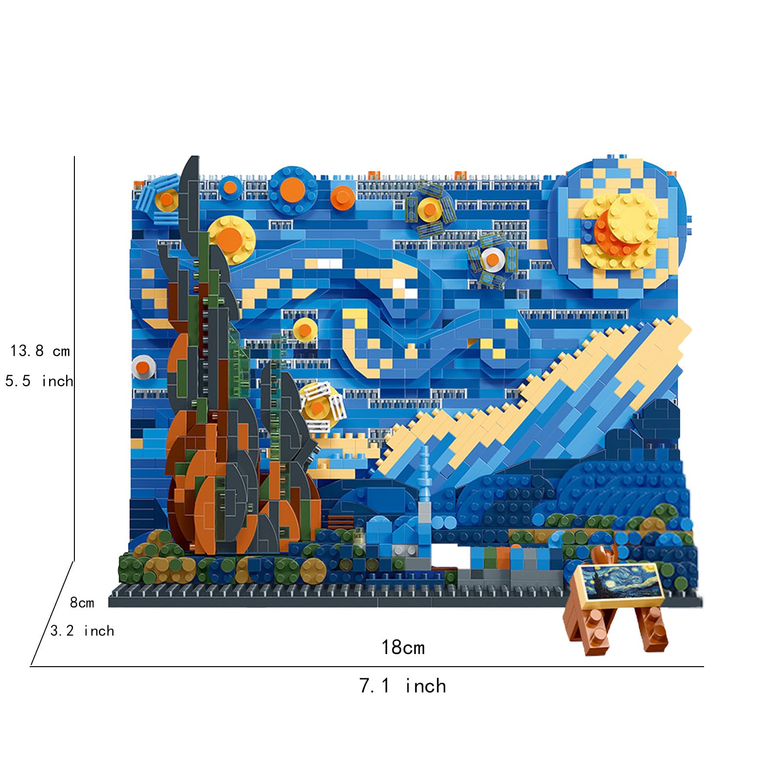 ⭐︎星月夜 Amazon.co.jp: Quhiu 星月夜組み立てキット - 1858ピース ゴッホ絵画