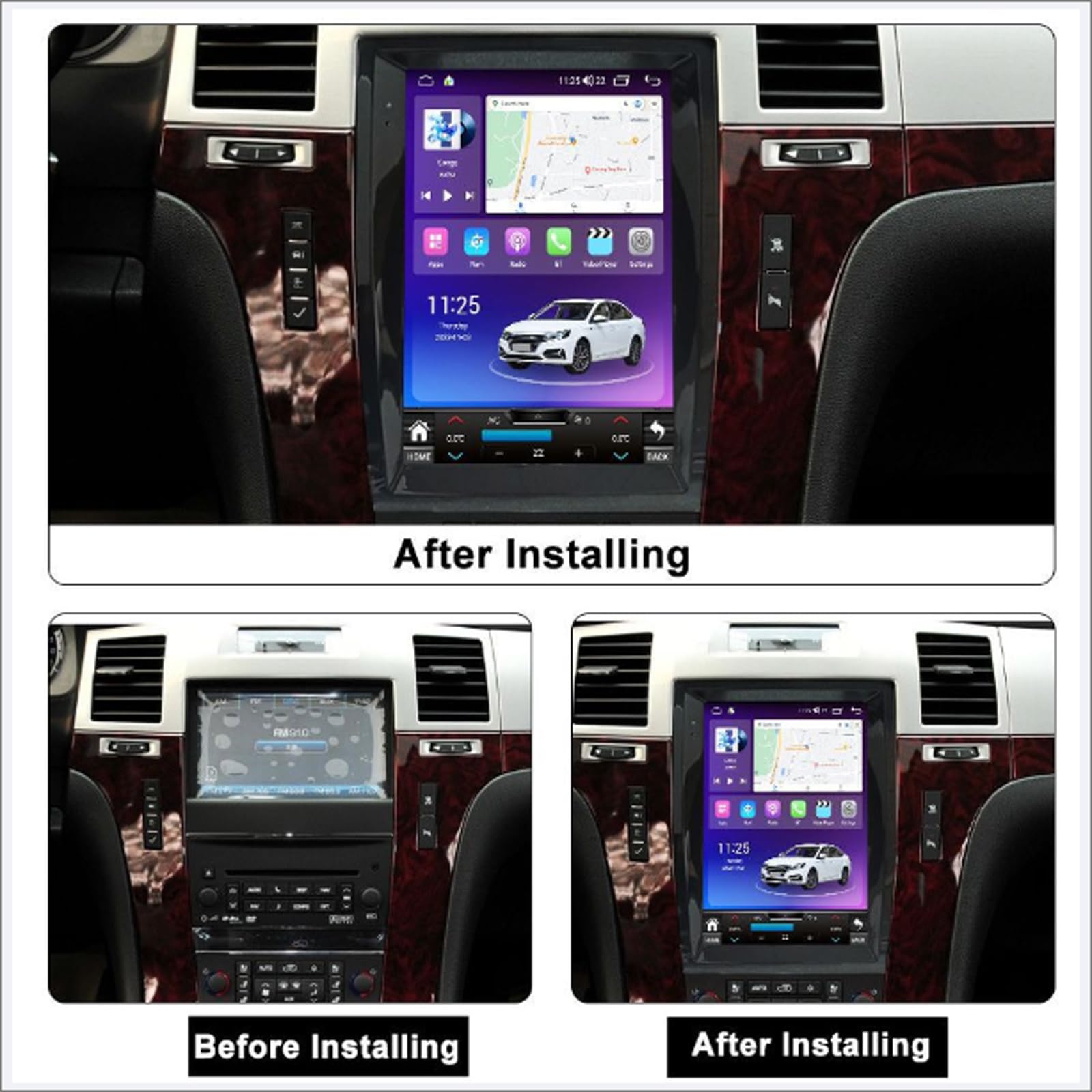Android 15 Car Radio dla C-adillac Escalade GMT900 SLS (2007-2012) Wymiana Stereo Head Unit 9,7" QLED Touchscreen z odtwarzaczem multimedialnym Carplay GPS Navigation,M700s