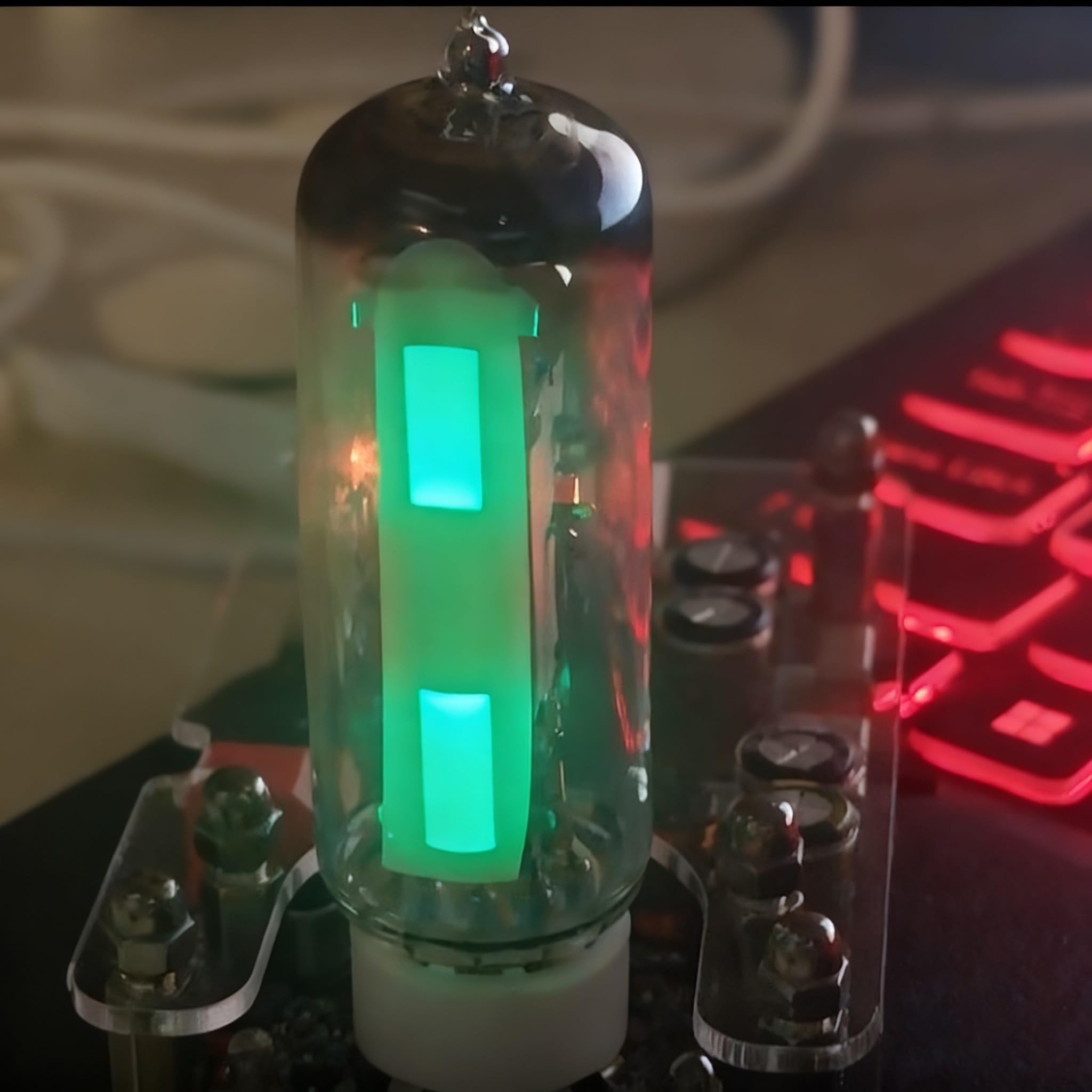 Magics Eye 6E2 EM87 Préampli à tube avec indicateur de niveau audio VU mètre, affichage de musique USB contrôlé par la voix, spectre de musique