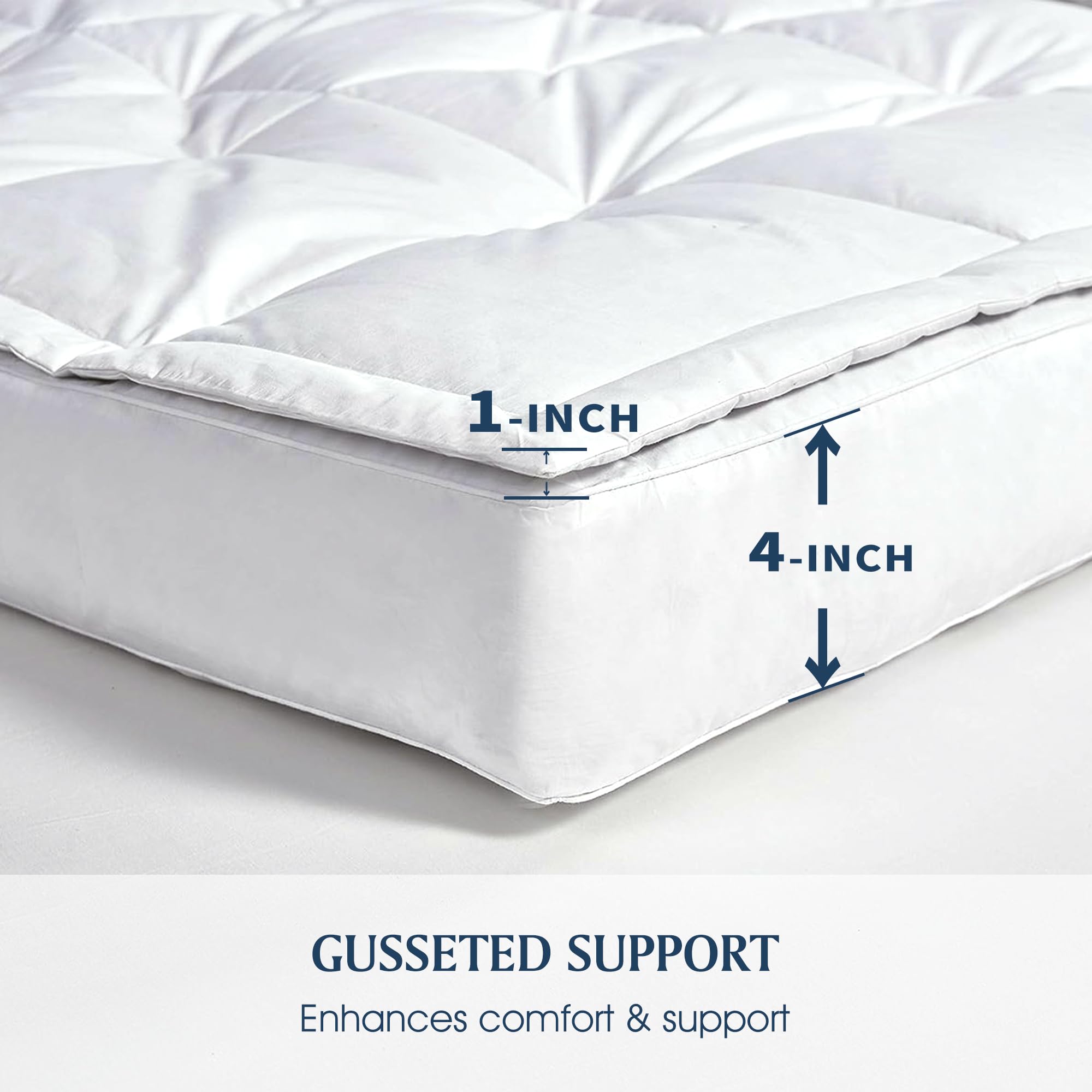 Amazon.co.jp: 豪華な5インチ。ダウンピロートップ 羽毛敷き布団 フル