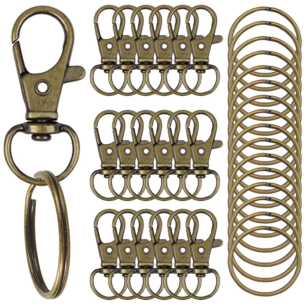 Amazon.com: 100PCS Premium Swivel Snap Hooks with Key Rings,Metal ...