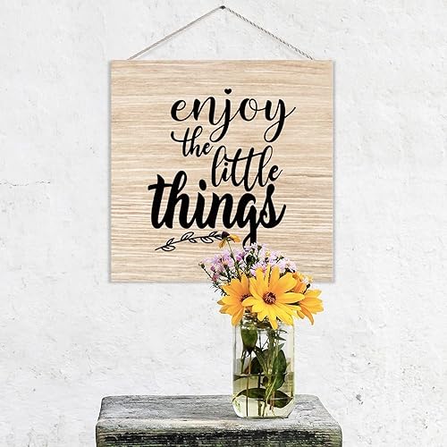 Miniatura 3 de Style Tiered Tray Schild Dekor Wooden Sign Wall Art Living Room Sign Farmhouse Sign Wood Plaque Hanging Sign 8" x 8"