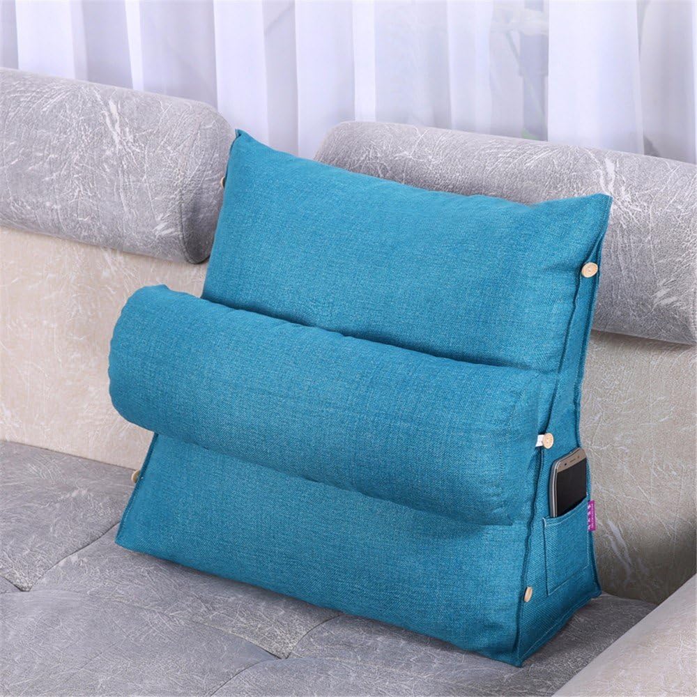 YZML Lumbar Pillows Soft Multifunction removable and washable - Lower Back Support Cushion for your Home, Office Chair,Car and traveling,Peacock Blue - M-45 * 45 * 20cm