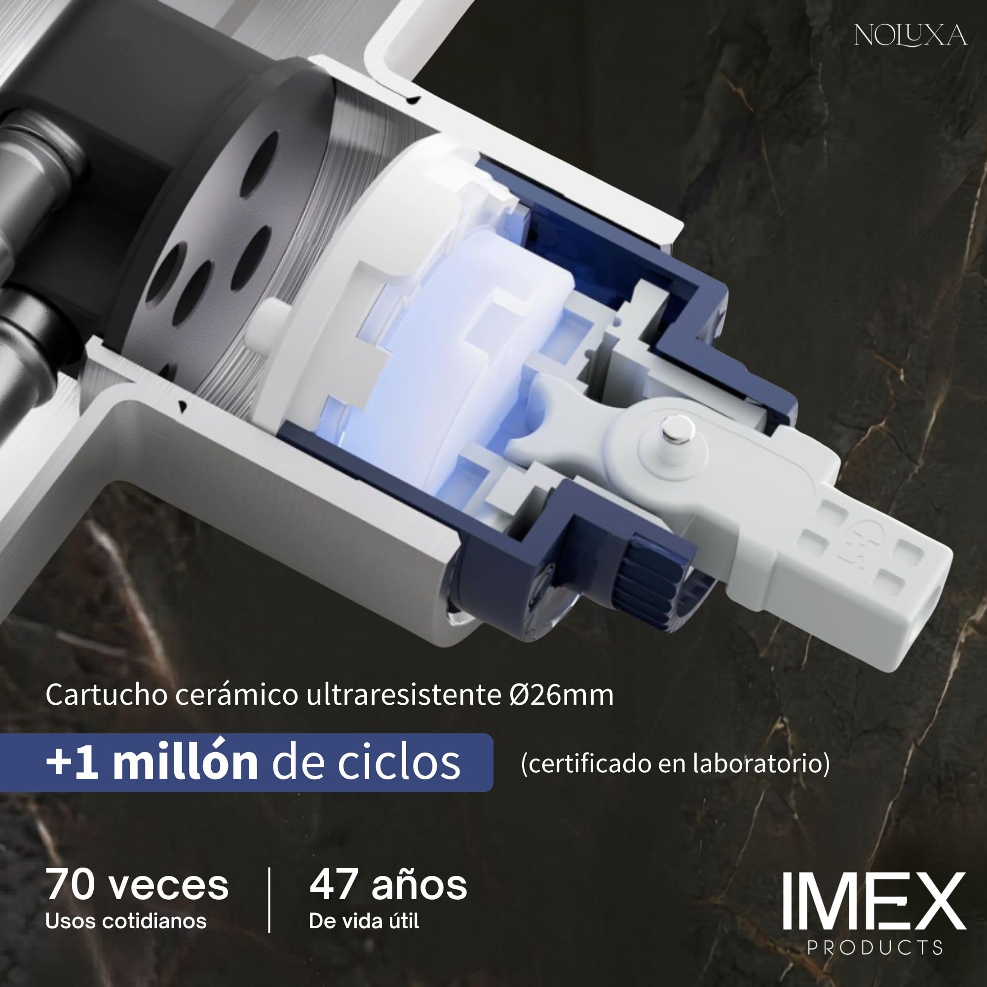 IMEX - Grifo Lavabo Níquel | Grifo Baño Monomando con Agua Fria y Caliente | Grifo de Caño Bajo Fabricado con Latón | Ahorro de Agua y Fácil Instalación | Serie Toscana | Color Níquel Cepillado