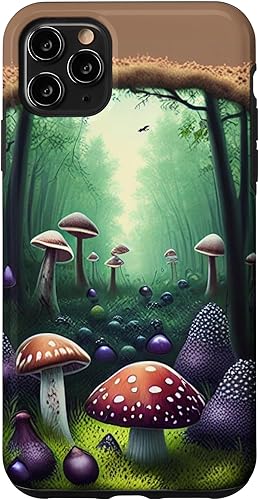 Funda para iPhone 11 Pro Max con diseño de hongos y hongos del bosque